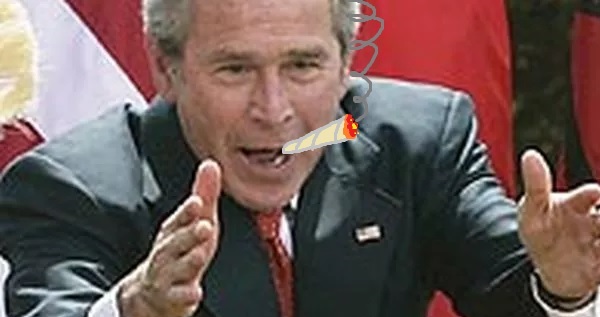 ugly creepy alien (george bush with a joint)